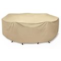 Two Dogs Designs Two Dogs Designs 108 in. Round Table Set Cover - Khaki 2D-PF108005